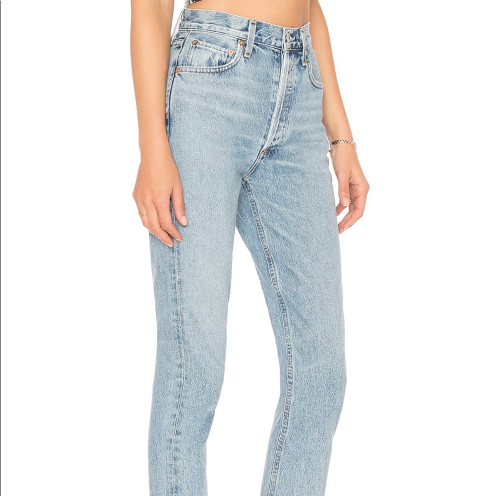 Agolde Sky Blue Straight Leg Jeans